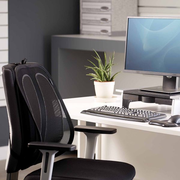 Podpórka pod plecy siatkowa Office Suites™ + Bony podarunkowe od Fellowes po rejestracji zakupu Podpórka pod plecy siatkowa, Podpórka na krzesło pod plecy siatkowa Office Suites™, podpórka na krzesło siatkowa